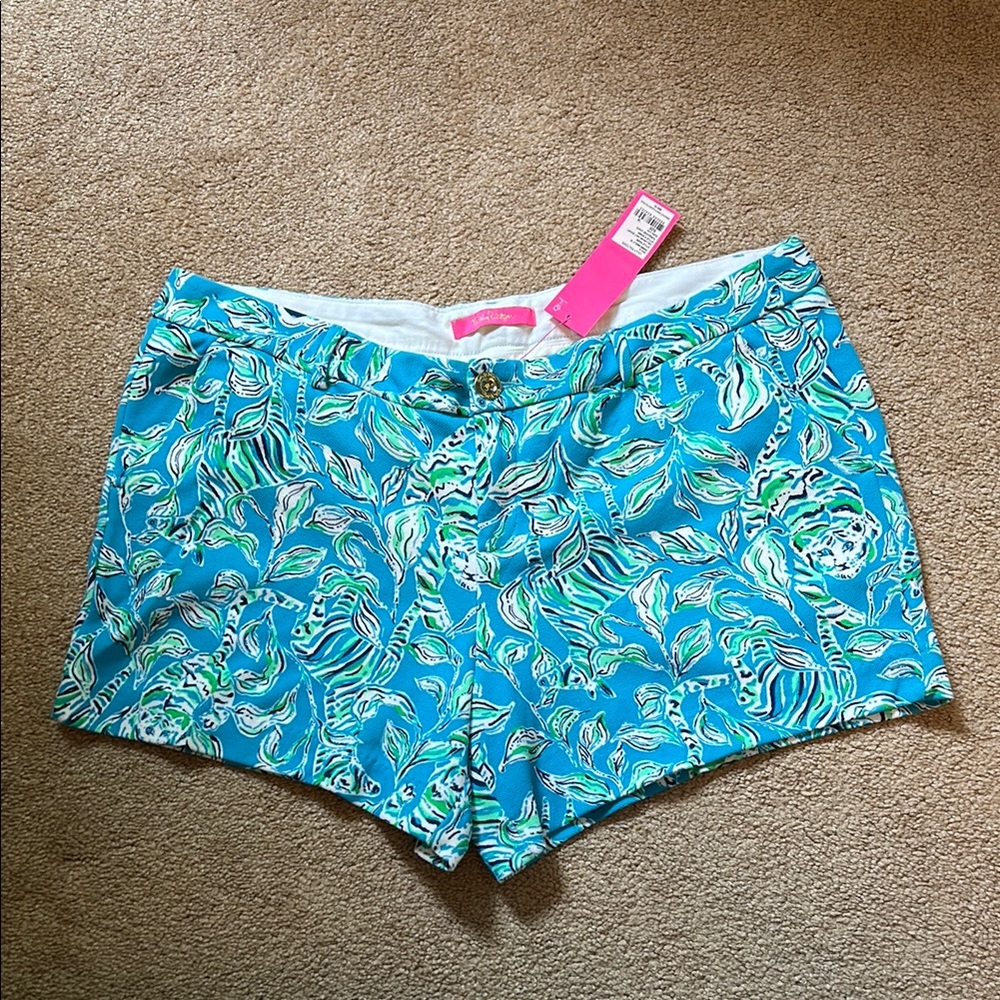 Lilly Pulitzer Vibrant Blue and Green Bermuda Shorts
